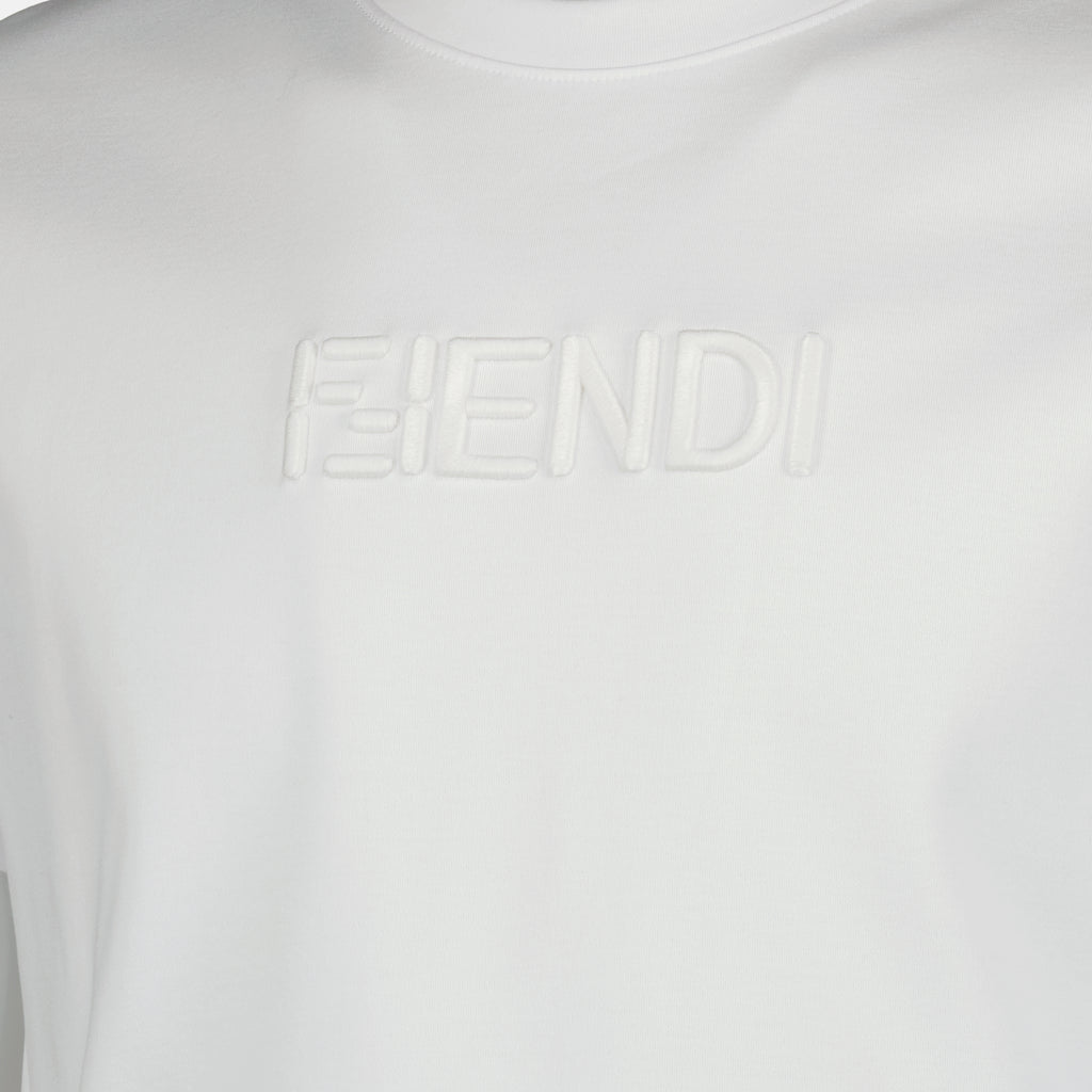 Image de l'article T-shirt en coton blanc de la marque Fendi pour Homme - Saison Printemps-Été 2026 - Vue détaillée_1
