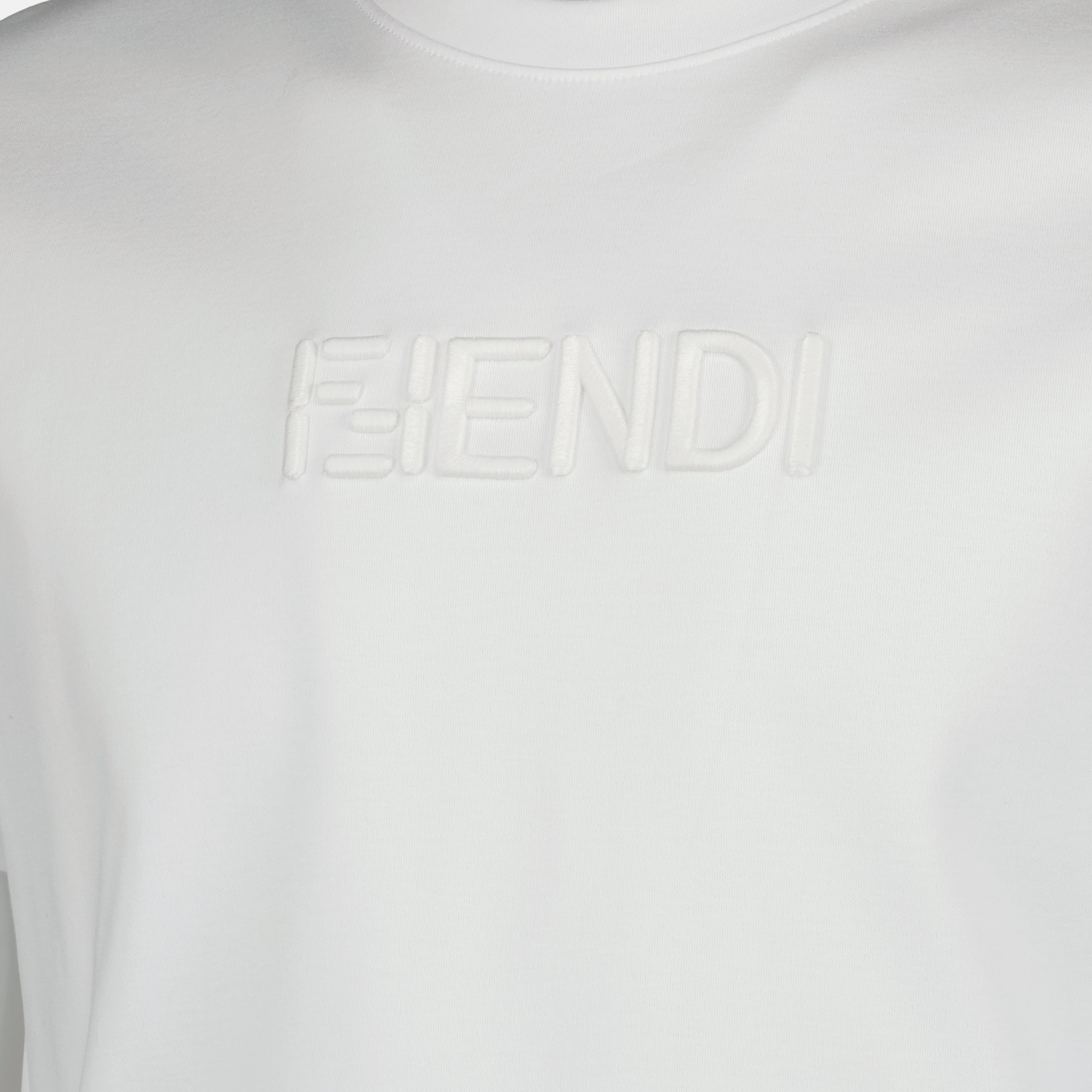 Image de l'article T-shirt en coton blanc de la marque Fendi pour Homme - Saison Printemps-Été 2026 - Vue détaillée_1