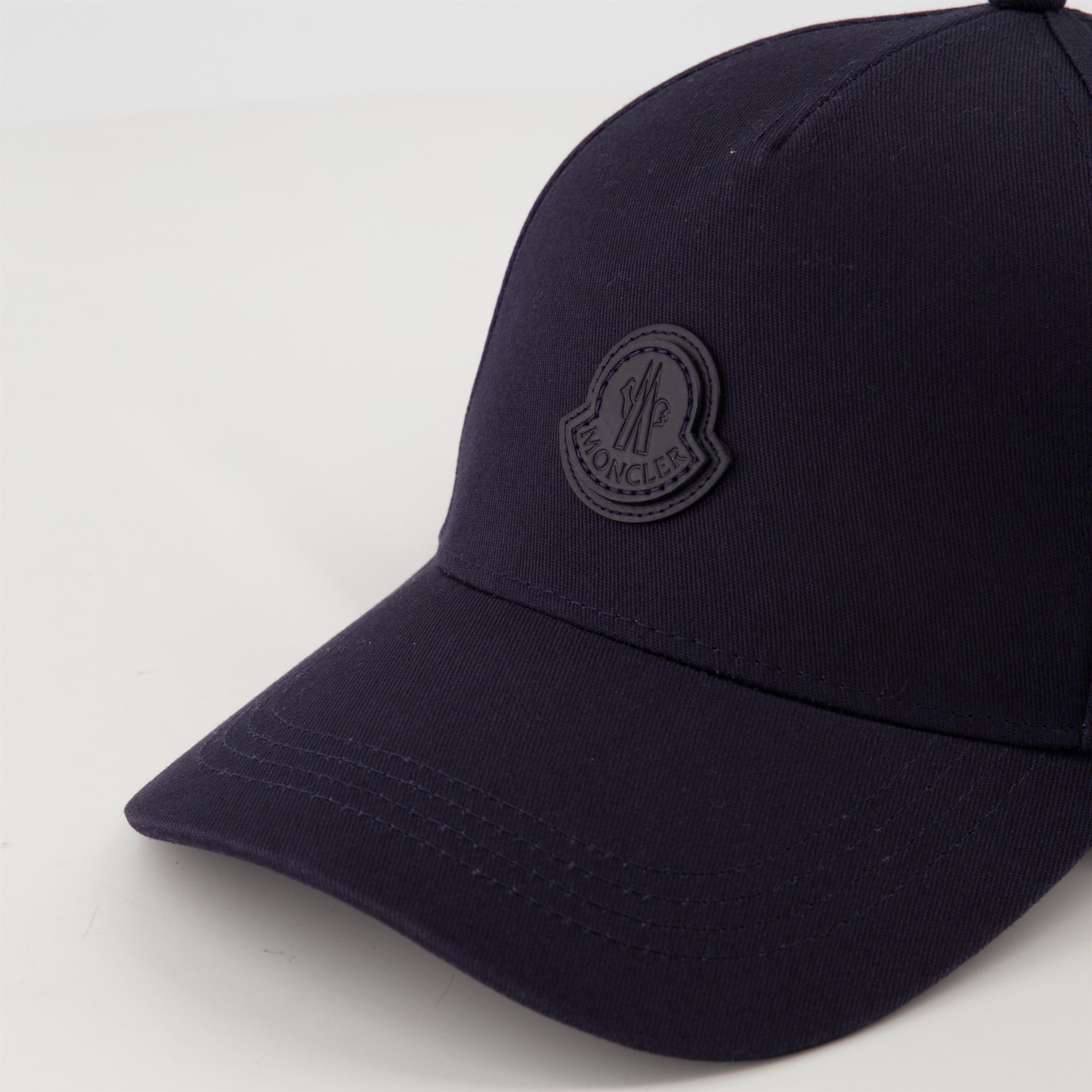 Hats, caps and beanies Leather Logo Cap Moncler Dark blue Homme