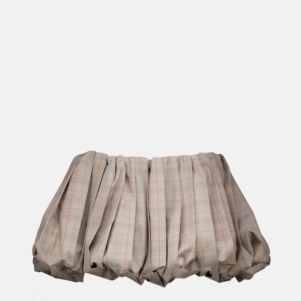 Jupes Gonna Mini Con Pieghe A Quadri Marrone Miu Miu Marron Femme