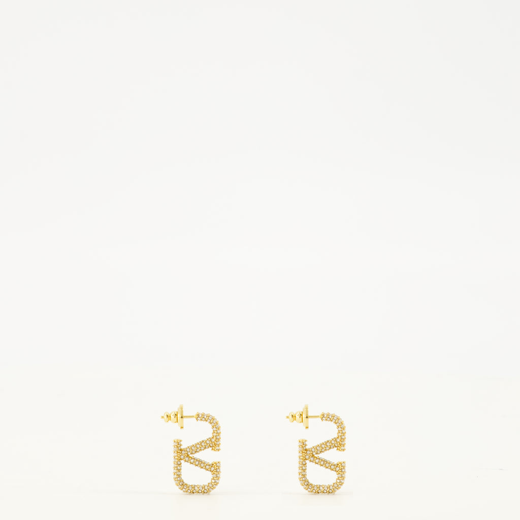 Bijoux VLogo 귀걸이 스와로브스키® 크리스탈 Valentino Garavani Doré Femme