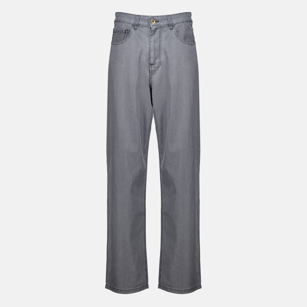 Pantalons Jeans in Denim Chambray Grigio Miu Miu Gris Femme