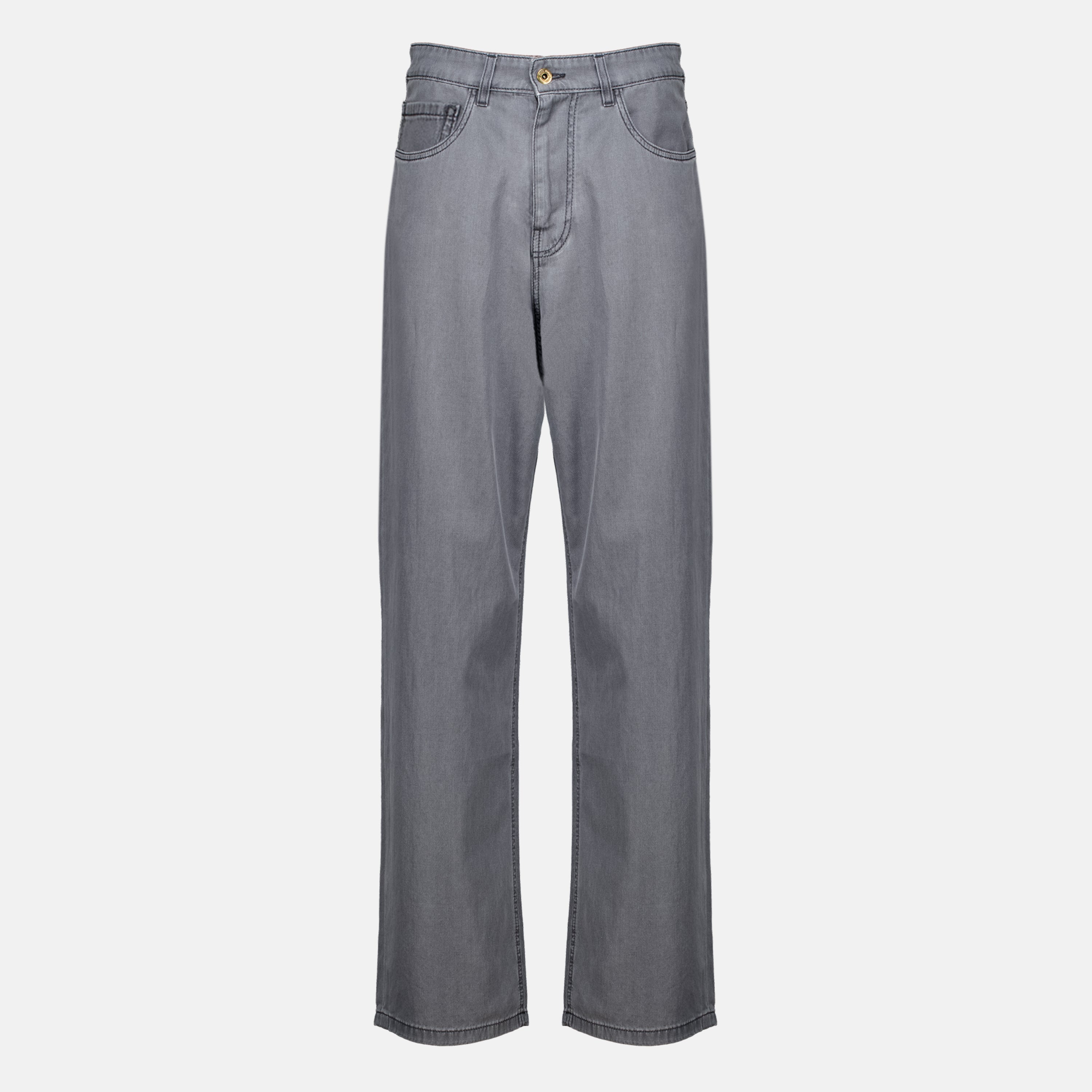 Pantalons Jean en denim chambray gris Miu Miu Gris Femme