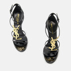 Offene schuhe Cassandra Absatzsandalen Saint Laurent Schwarz Femme