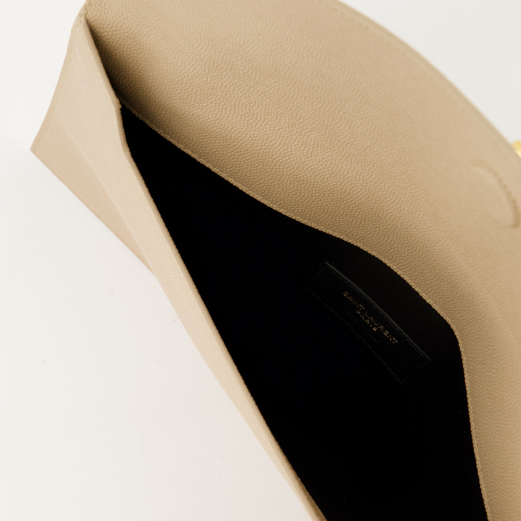 Pochettes Clutch Uptown Saint Laurent Beige Femme