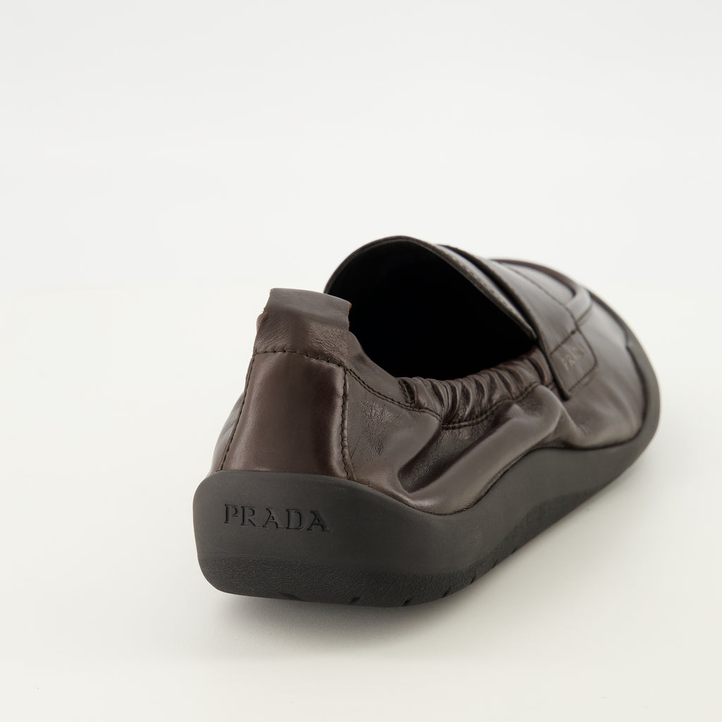 Mocassins Speedrock Mocassini in Pelle Marrone Prada Marron Homme