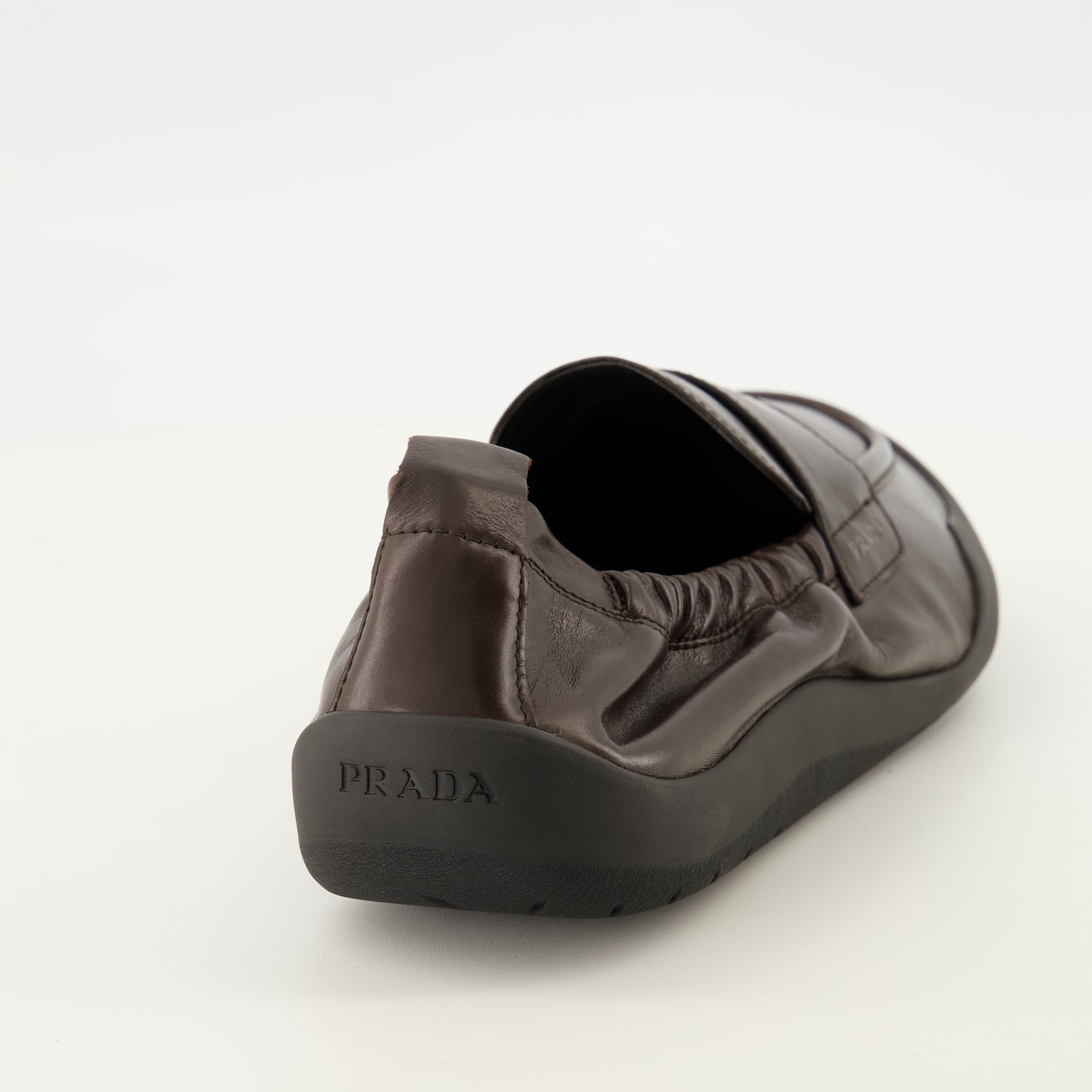 Mocassins Mocassins de Couro Castanho Speedrock Prada Marron Homme