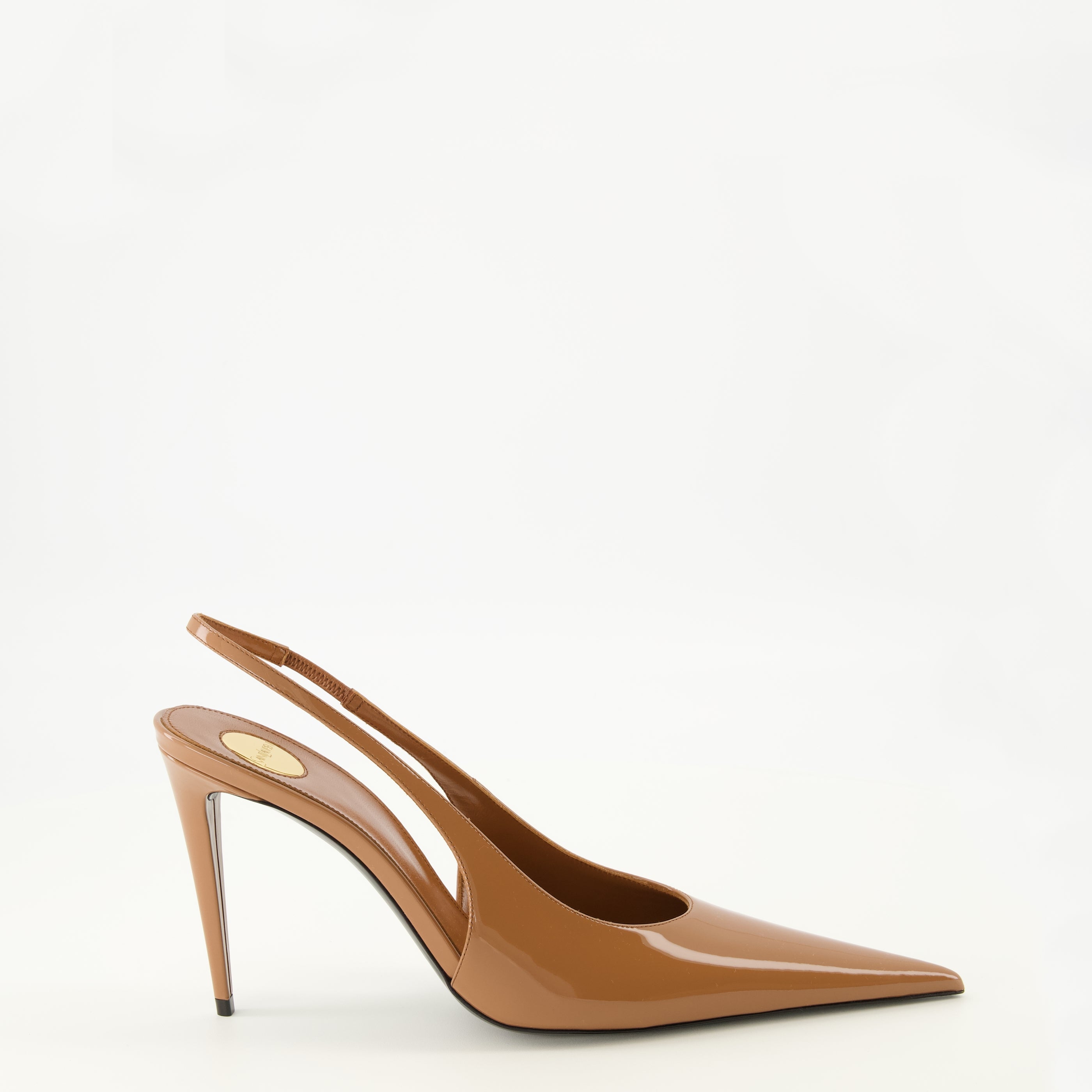 Chaussures ouvertes Guermantes Slingbacks in Beige Patent Leather Saint Laurent Beige Femme
