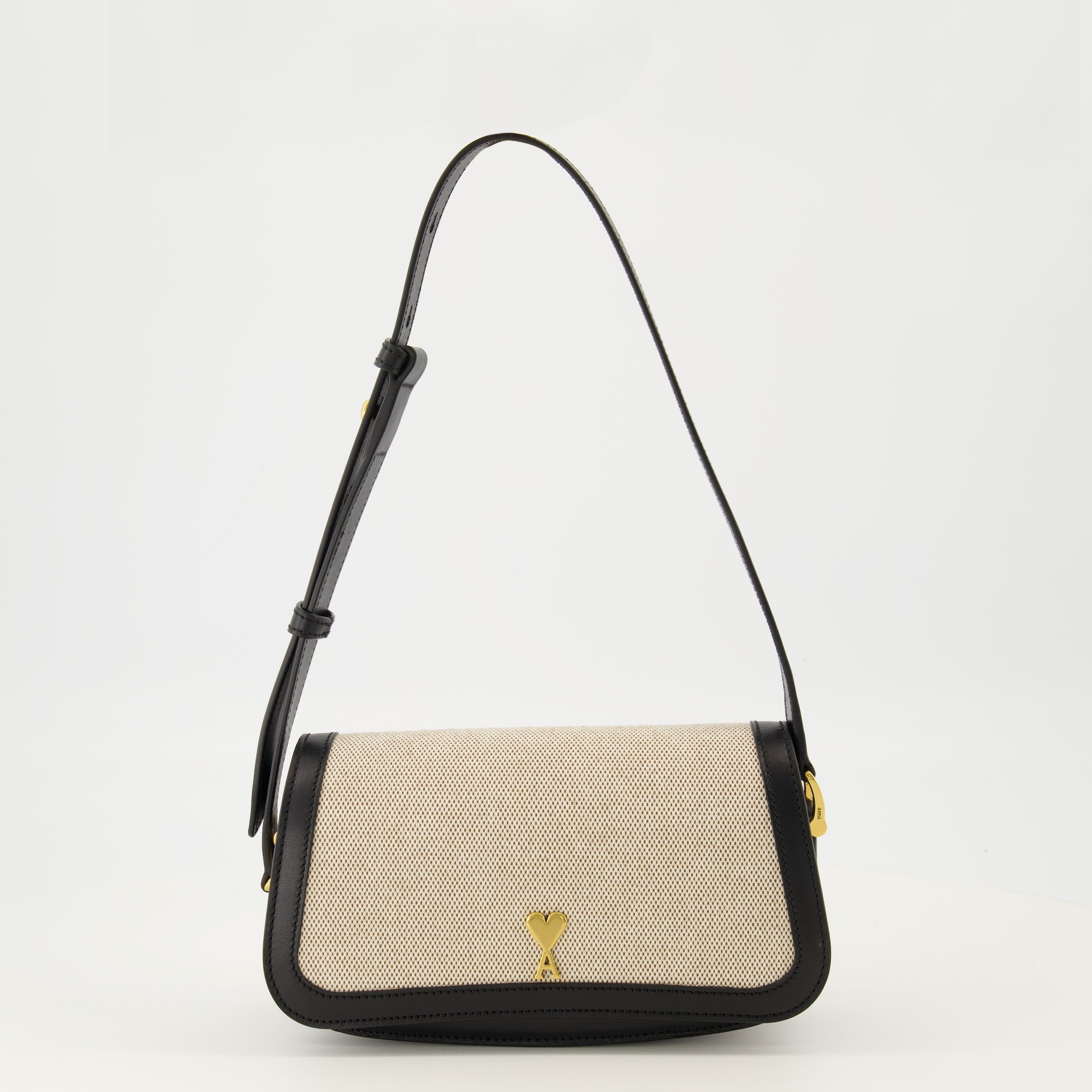 Image de l'article Sac épaule Paris Paris noir en cuir de la marque Ami PARIS pour Unisex - Saison Printemps-Été 2026 - Vue de Face