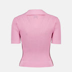 Image de l'article T-shirt côtelé rose de la marque Patou pour Femme - Saison Printemps-Été 2026 - Vue de Dos