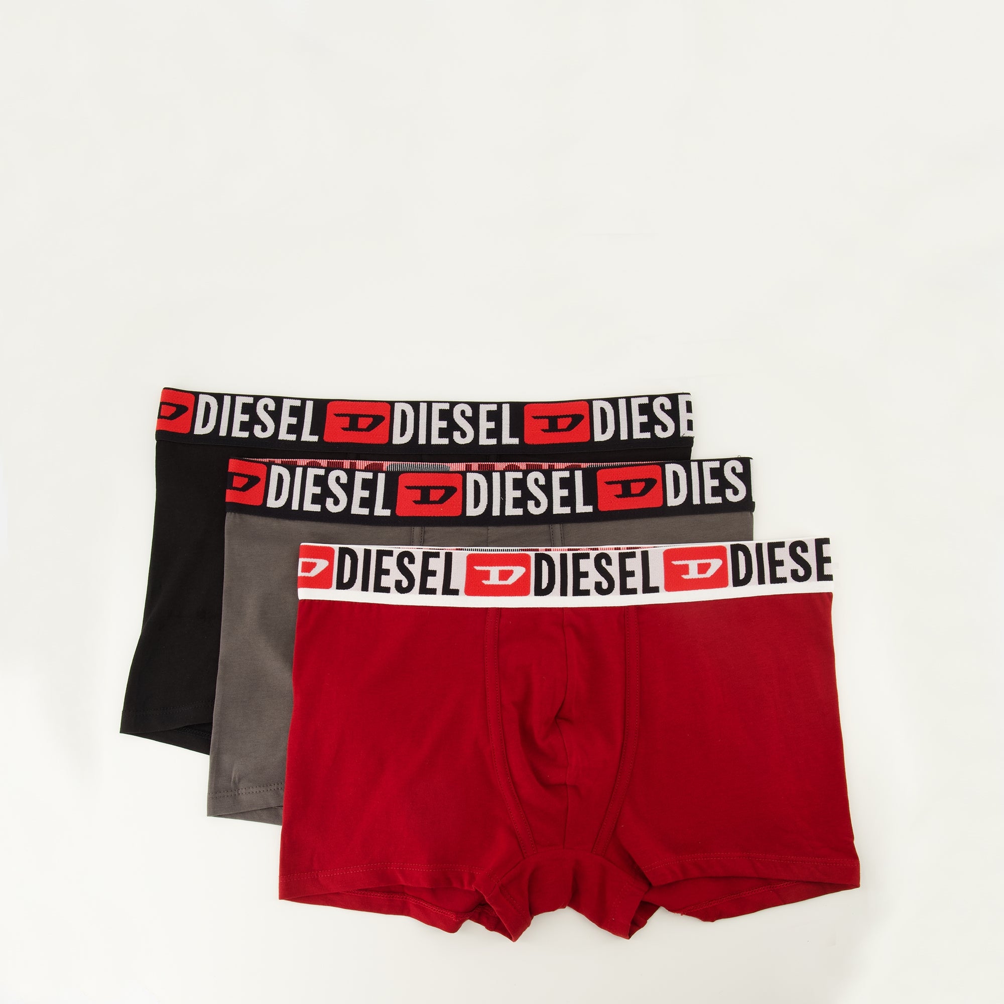 Sous-vêtements et homewear Set of Red, Gray, and Black Boxers Diesel Rouge Homme