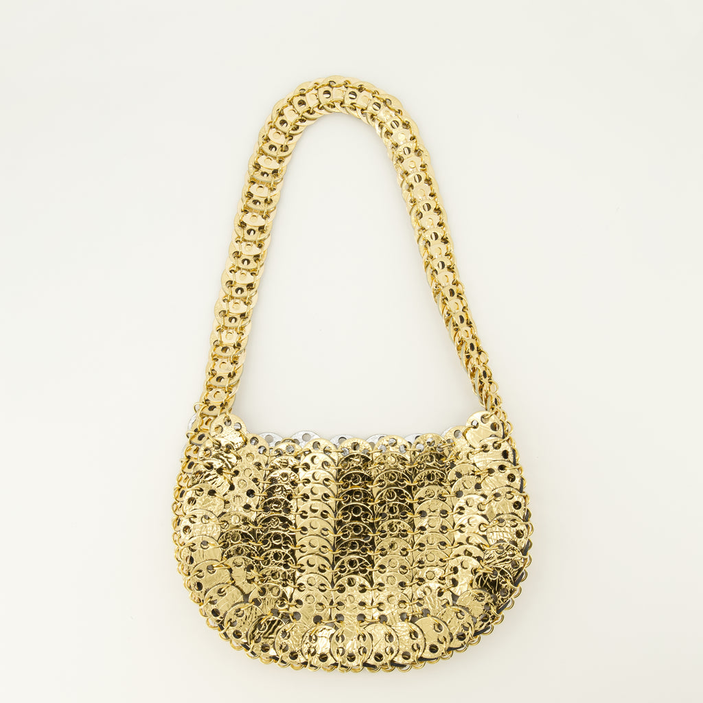 Sacs à main et épaule Moon flip bag in gold and silver leather Rabanne Doré Femme