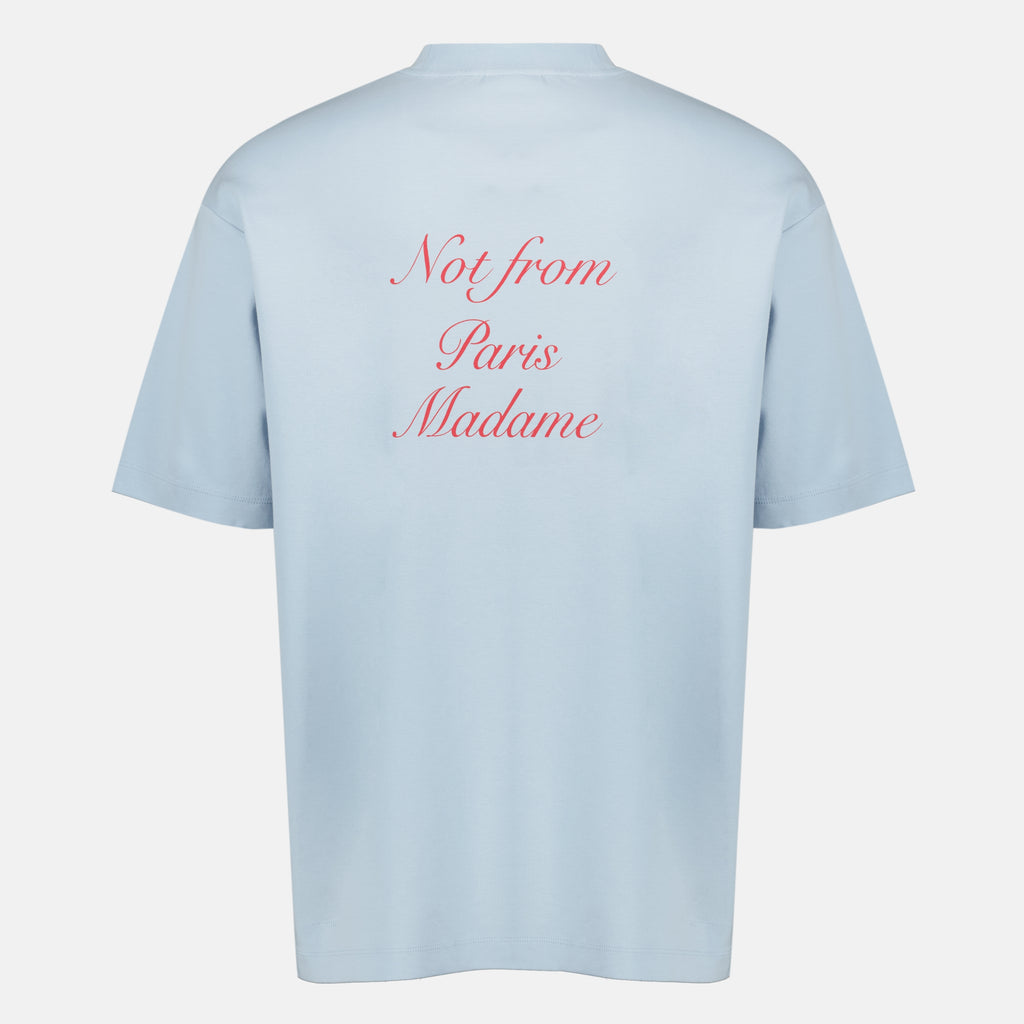 Immagine dell'articolo Maglietta blu con slogan in calligrafia del marchio Drole De Monsieur per Uomo - Stagione Primavera-Estate 2026 - Vista Posteriore