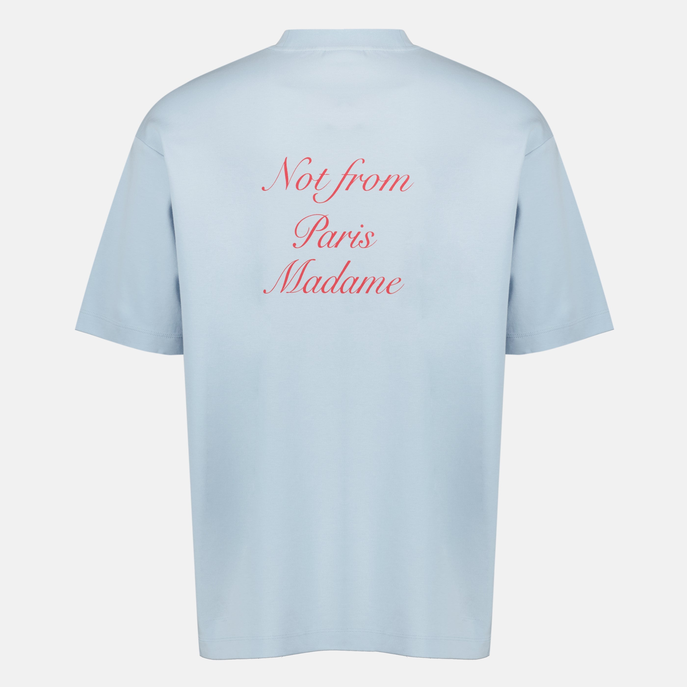 Immagine dell'articolo Maglietta blu con slogan in calligrafia del marchio Drole De Monsieur per Uomo - Stagione Primavera-Estate 2026 - Vista Posteriore