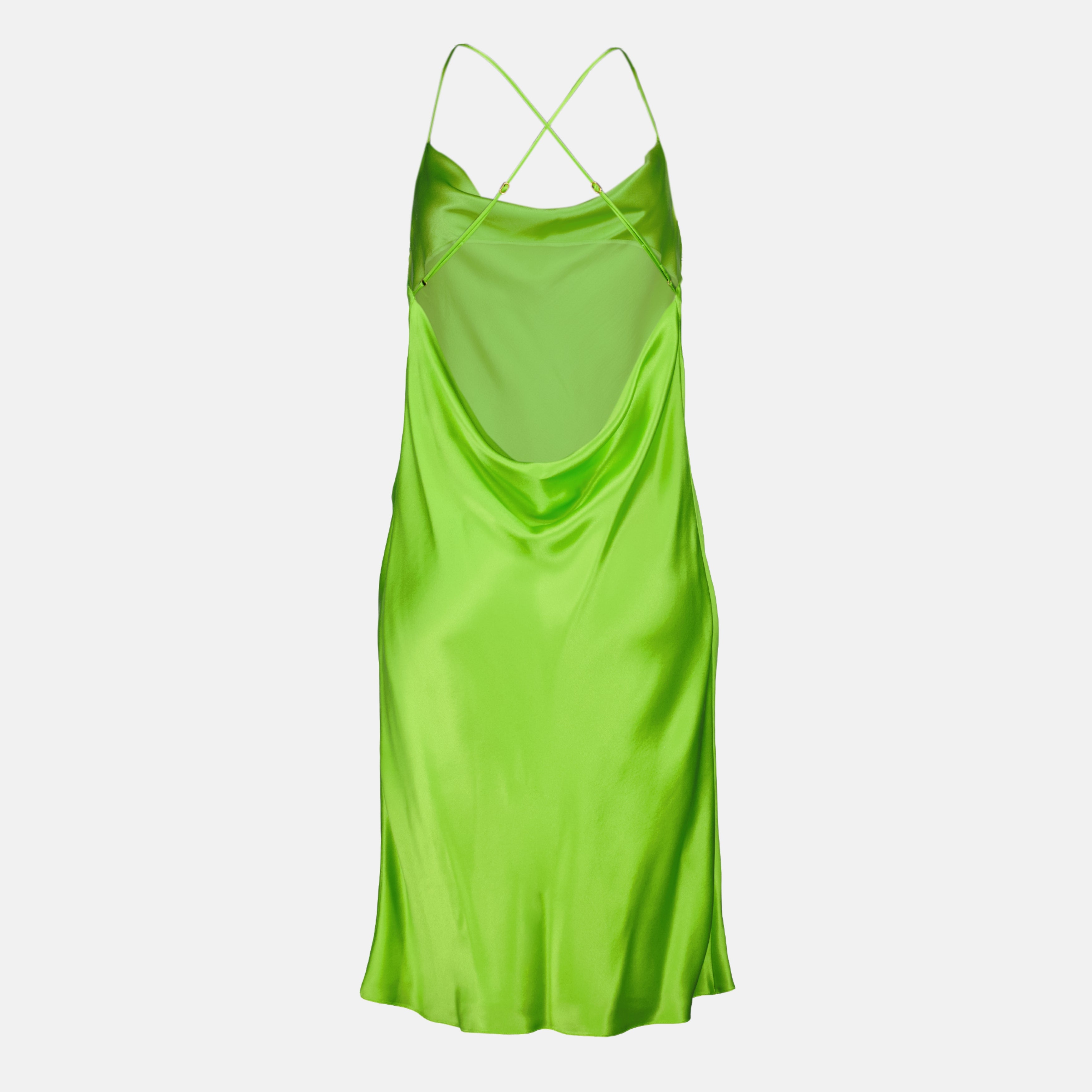 Robes Robe dos nu en soie verte Saint Laurent Vert Femme