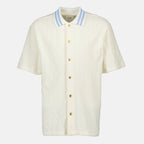 Immagine della camicia bianca con monogramma Drole De Monsieur per uomo - Stagione Primavera-Estate 2026 - Vista frontale