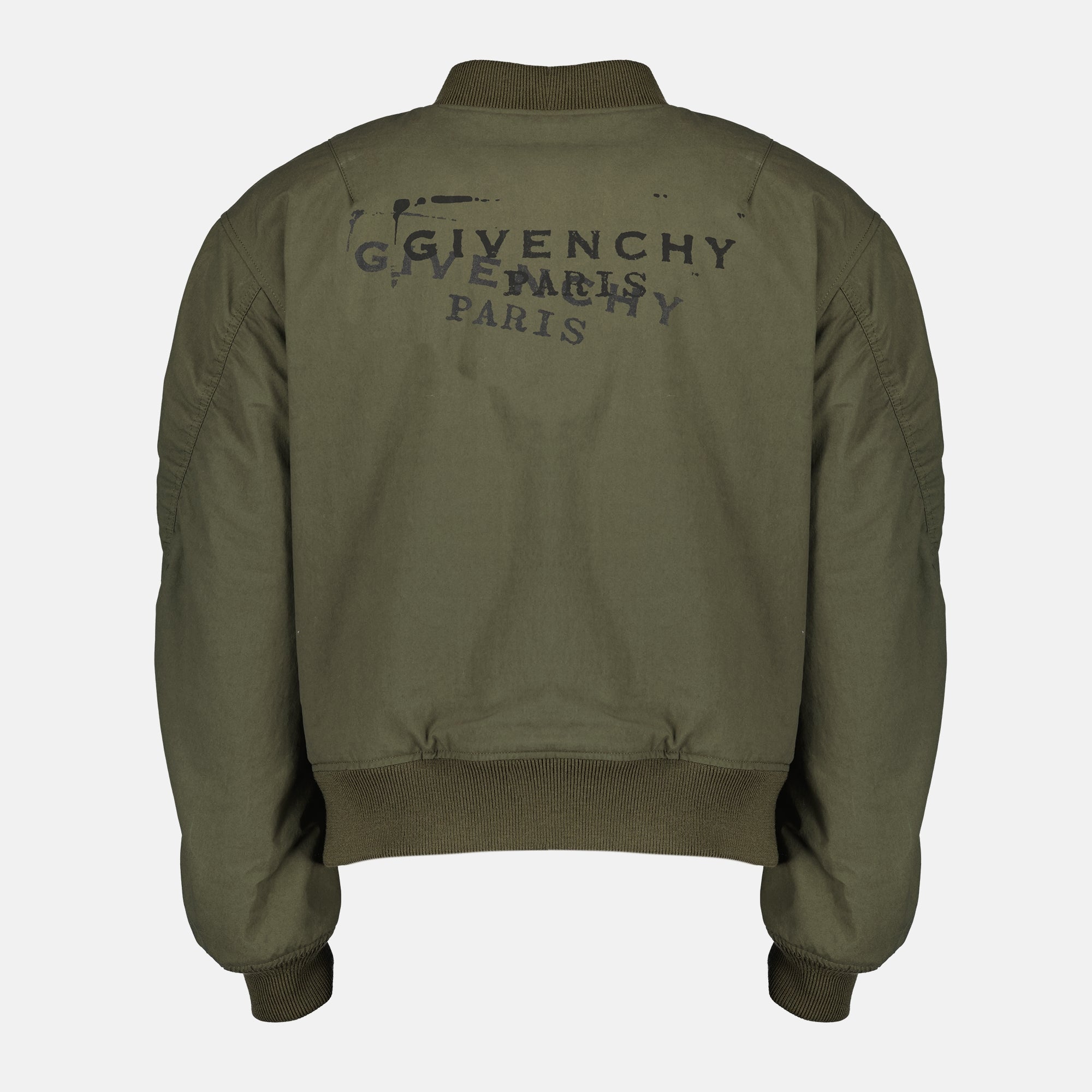 Image de l'article Bomber Givenchy Stamp kaki de la marque Givenchy pour Homme - Saison Printemps-Été 2026 - Vue de Dos