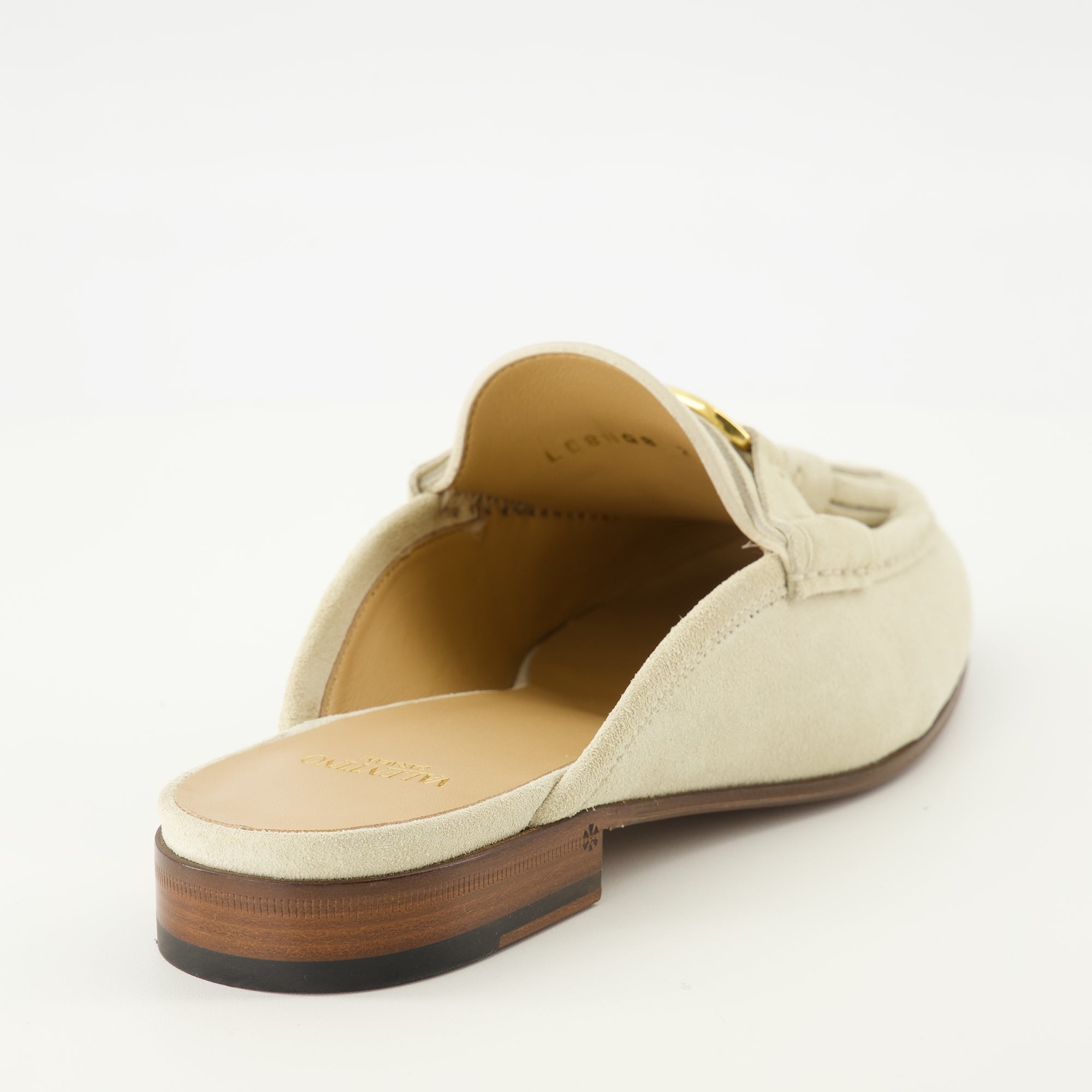 Image of the beige leather mules by Valentino Garavani for Women - Spring-Summer 2026 - Back view