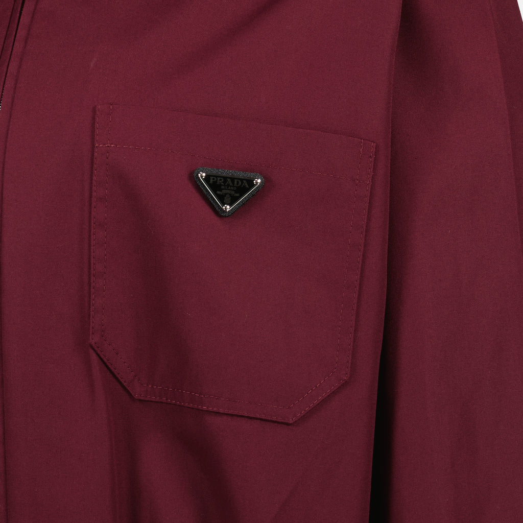 Image of the item Burgundy gabardine jacket from the brand Prada for Women - Spring-Summer 2026 - Detailed View_2