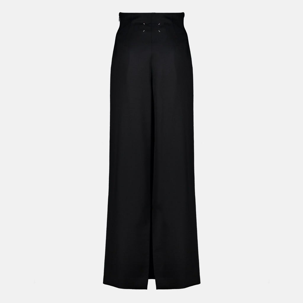 Jupes Falda Larga Negra de Lana Maison Margiela Noir Femme