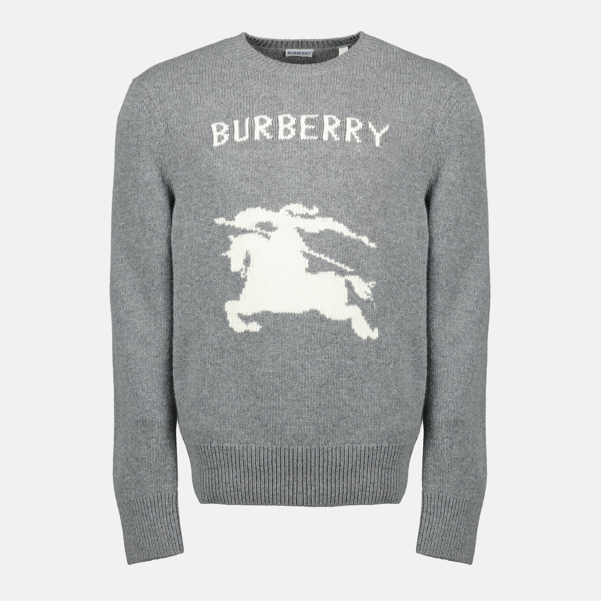 Imagen del suéter de lana y cachemira EKD gris de Burberry para Hombre - Temporada Primavera-Verano 2026 - Vista Frontal