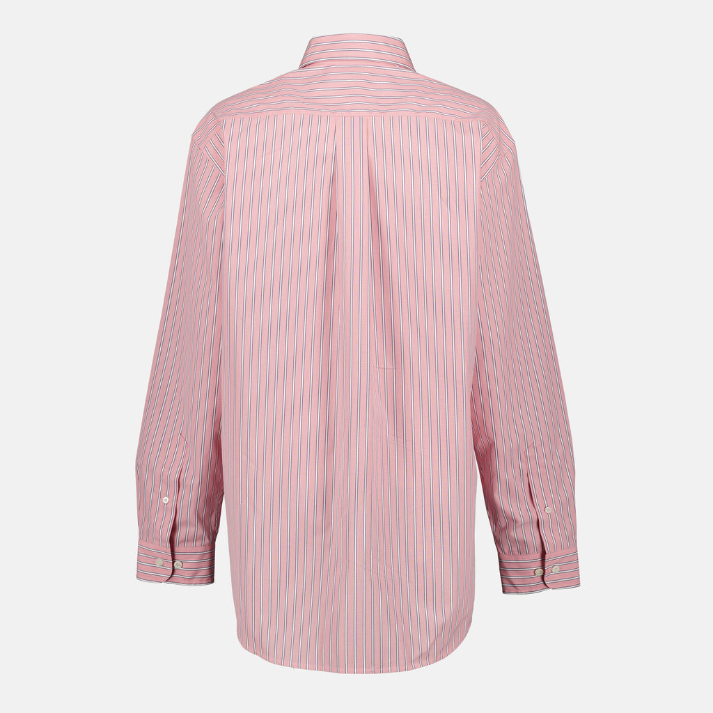 Immagine della Camicia Oversize in Popeline Rosa a Righe di Miu Miu per Donna - Stagione Primavera-Estate 2026 - Vista Posteriore