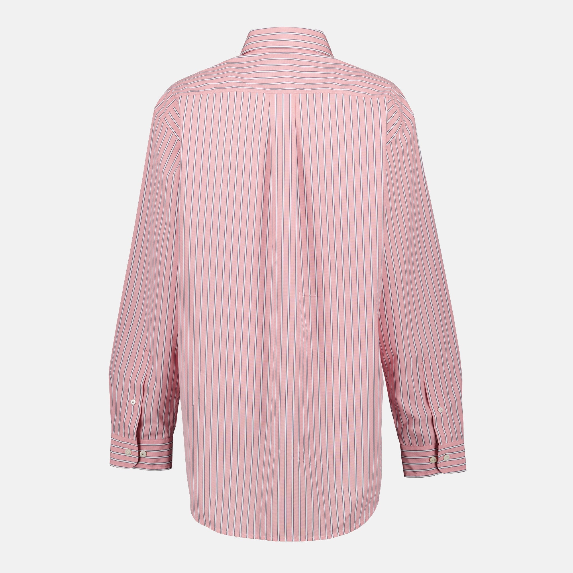 Image de l'article Chemise oversize en popeline rose rayée de la marque Miu Miu pour Femme - Saison Printemps-Été 2026 - Vue de Dos