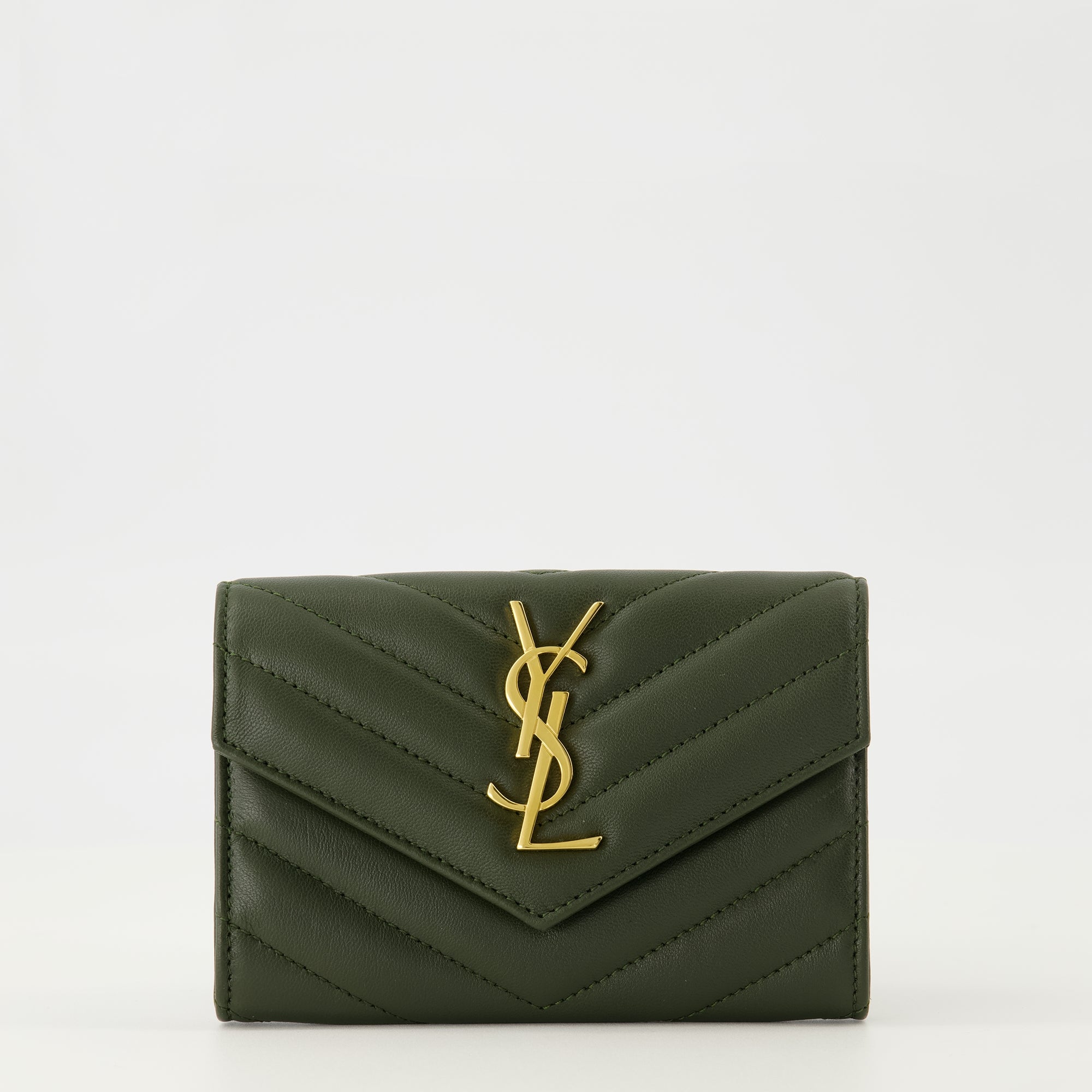 Petite maroquinerie Portefeuille Cassandre Saint Laurent Kaki Femme