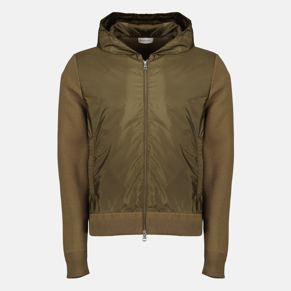Vestes Cardigan en coton kaki Moncler Kaki Homme