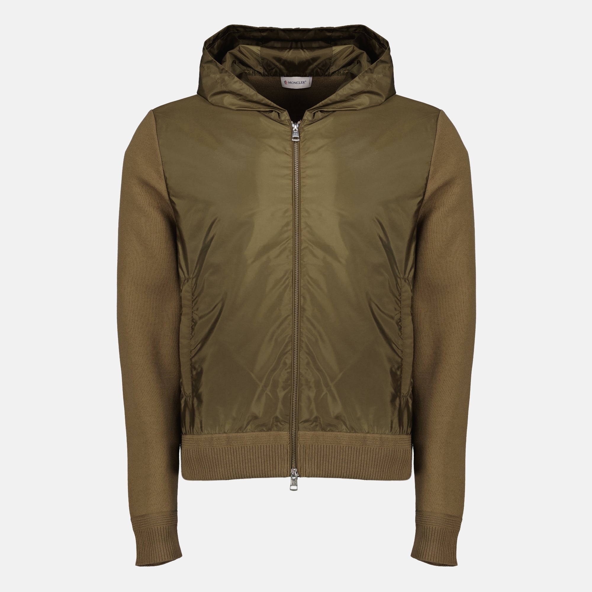 Vestes Cardigan en coton kaki Moncler Kaki Homme