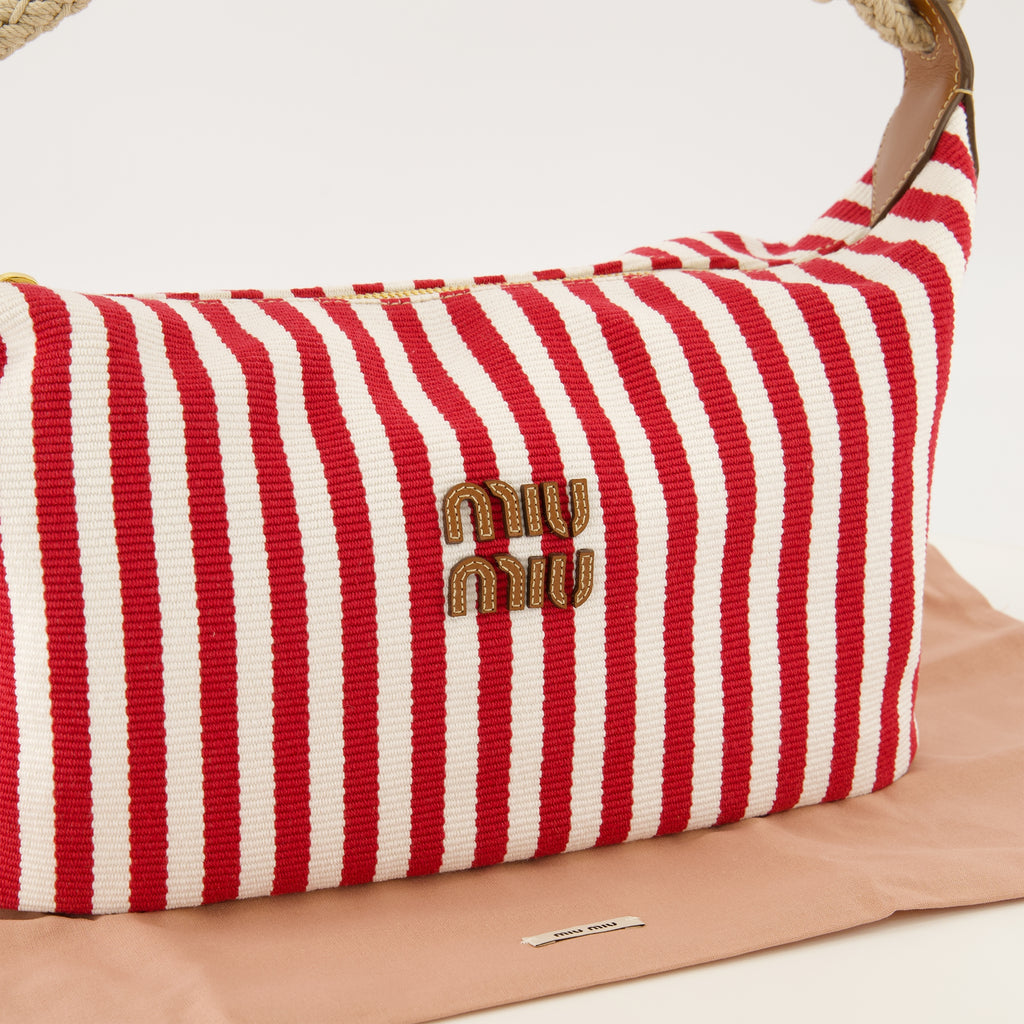 Sacs à main et épaule 미니 빨간색과 흰색 줄무늬 가방 Miu Miu Rouge Femme