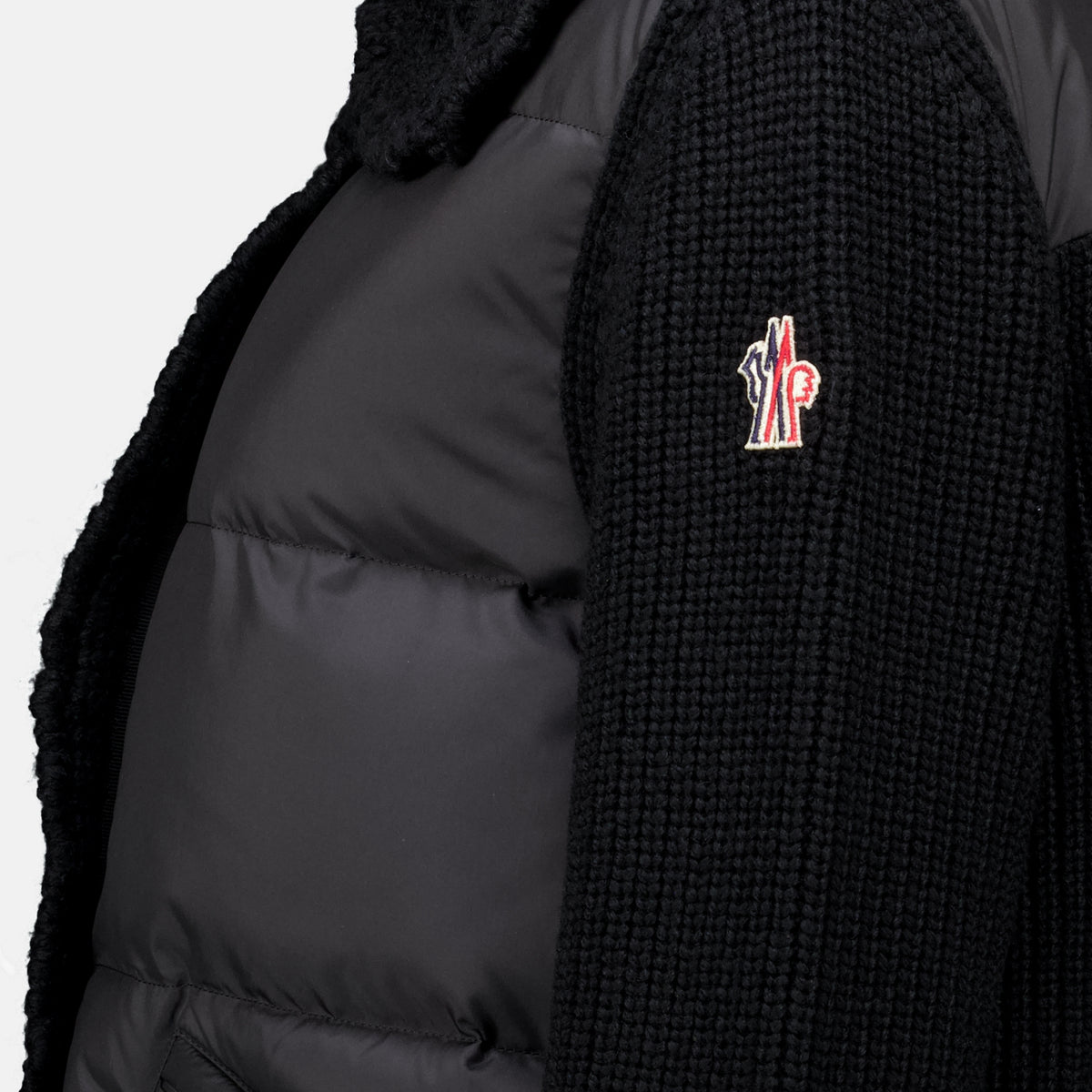 Vestes Cardigan bi-matière matelassé Moncler Grenoble Noir Femme