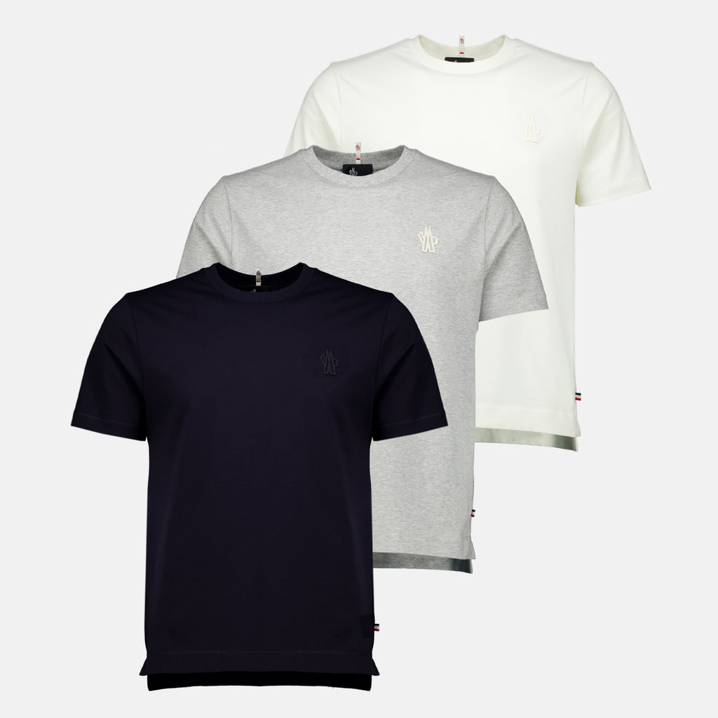 T-shirts Lot de trois t-shirts en coton Moncler Grenoble Blanc Homme