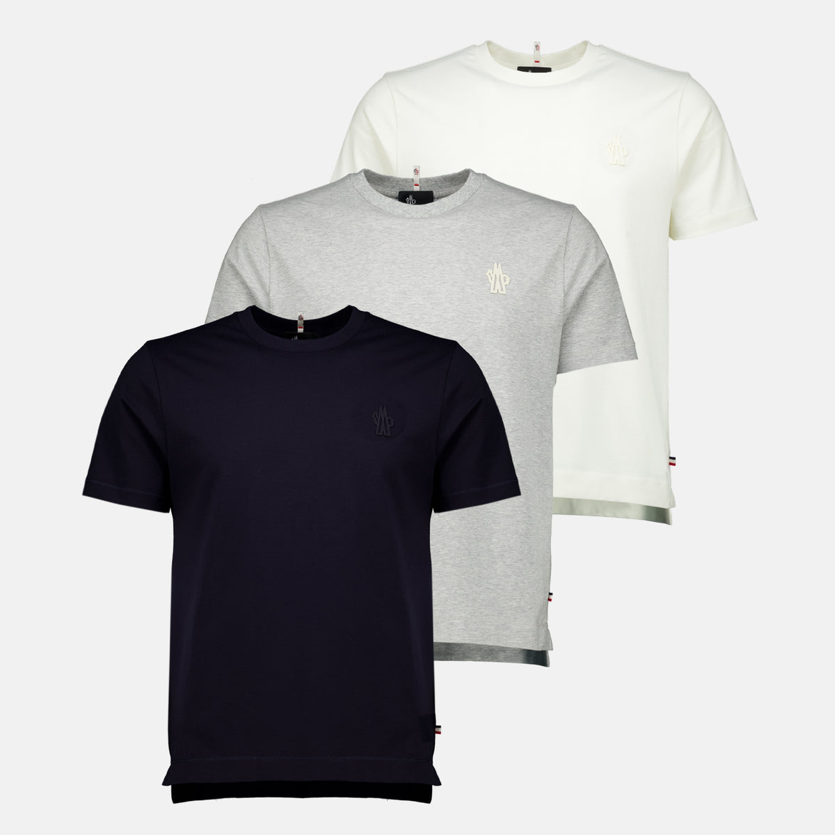 T-shirts Lot de trois t-shirts en coton Moncler Grenoble Blanc Homme