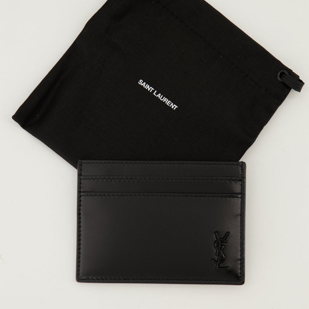Small leather goods Tiny Cassandre Card Holder Saint Laurent Black Homme