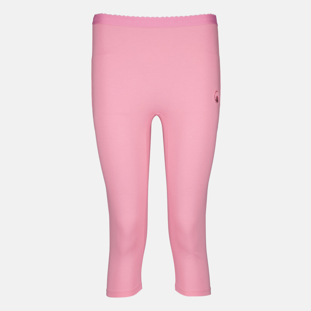 Pantalons Capri avec logo perle rose Marine Serre Rose Femme