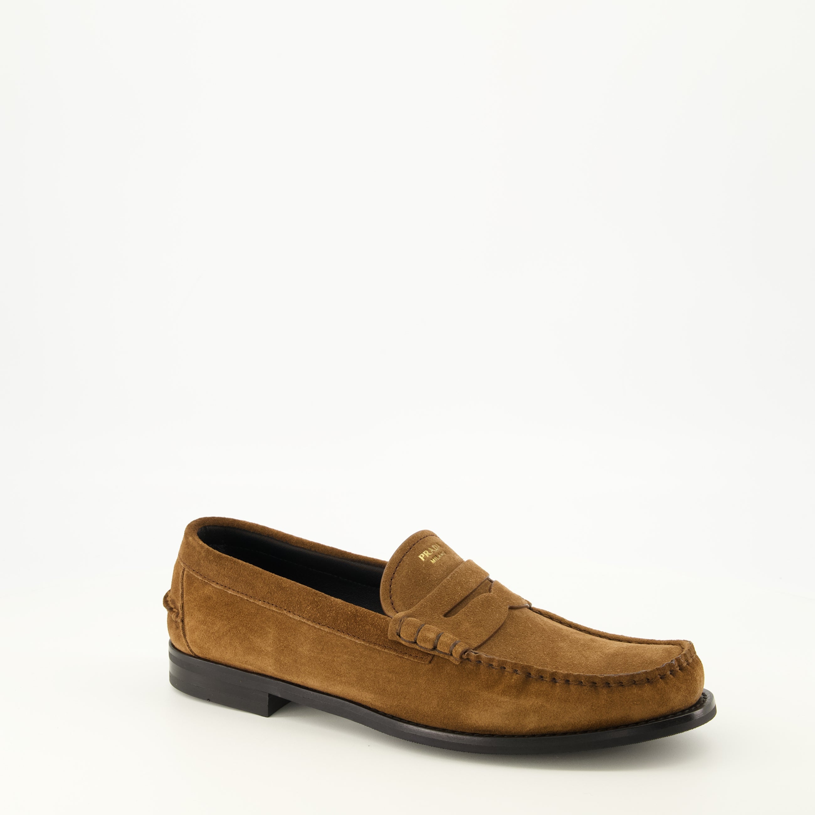 Mocassins Mocassins de Camurça Castanhos Prada Marron Homme