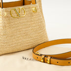 Sacs à main et épaule Kleiner Raffia Tote Valentino Garavani Beige Femme