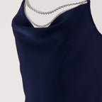 Vestidos Vestido Longo de Cetim Rabanne Azul escuro Femme