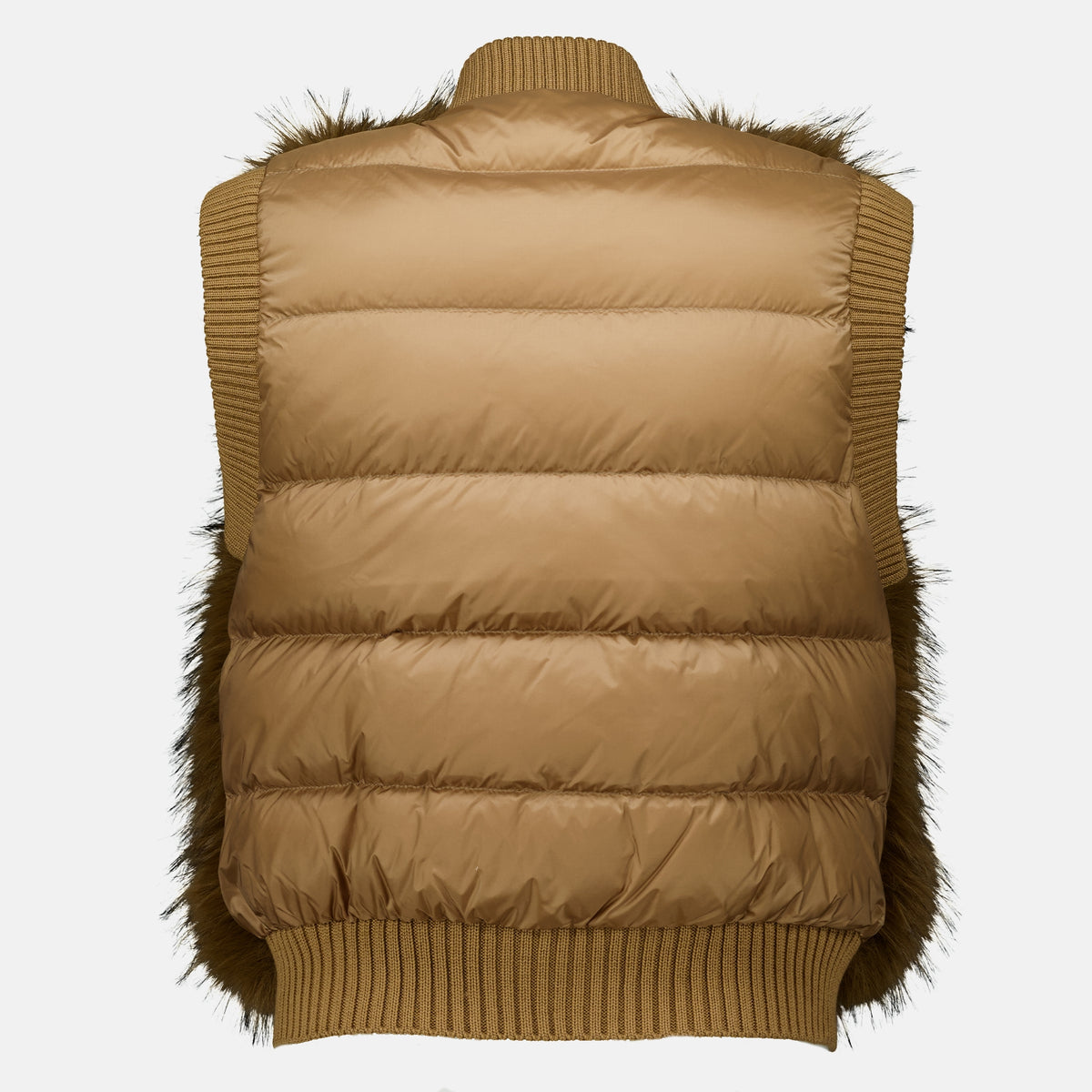 Vestes Giacca Puffer in Lana Senza Maniche Moncler Marron Femme