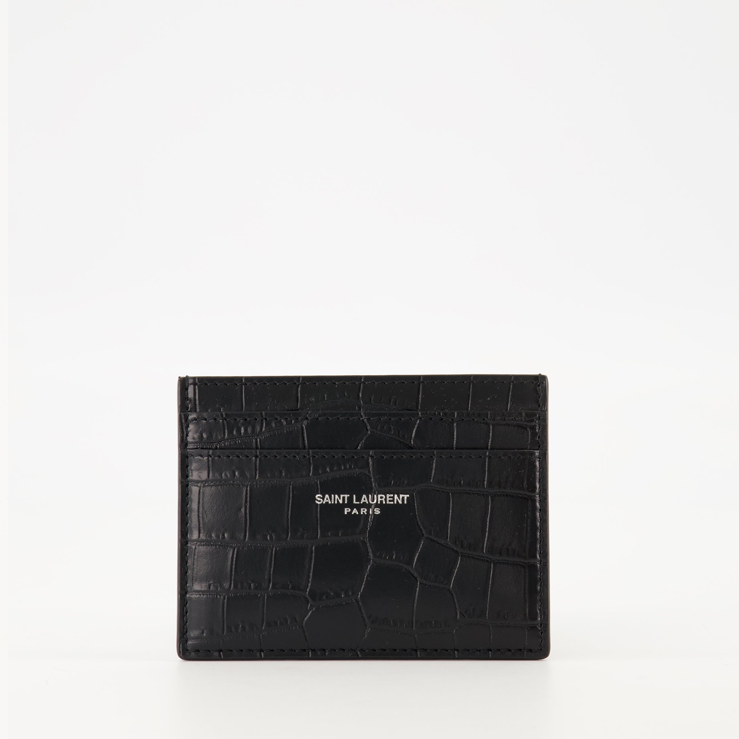 Image of the Saint Laurent Paris cardholder from the Saint Laurent brand for Men - Autumn-Winter 2025 - Front View