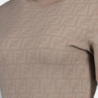 Vestidos Robe FF en viscose Fendi Bege Femme