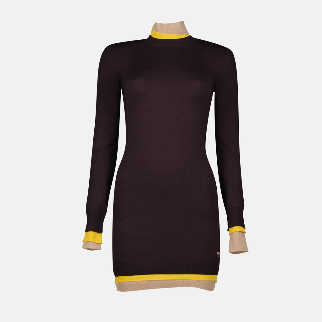 Robes Robe en laine Fendi Violet Femme