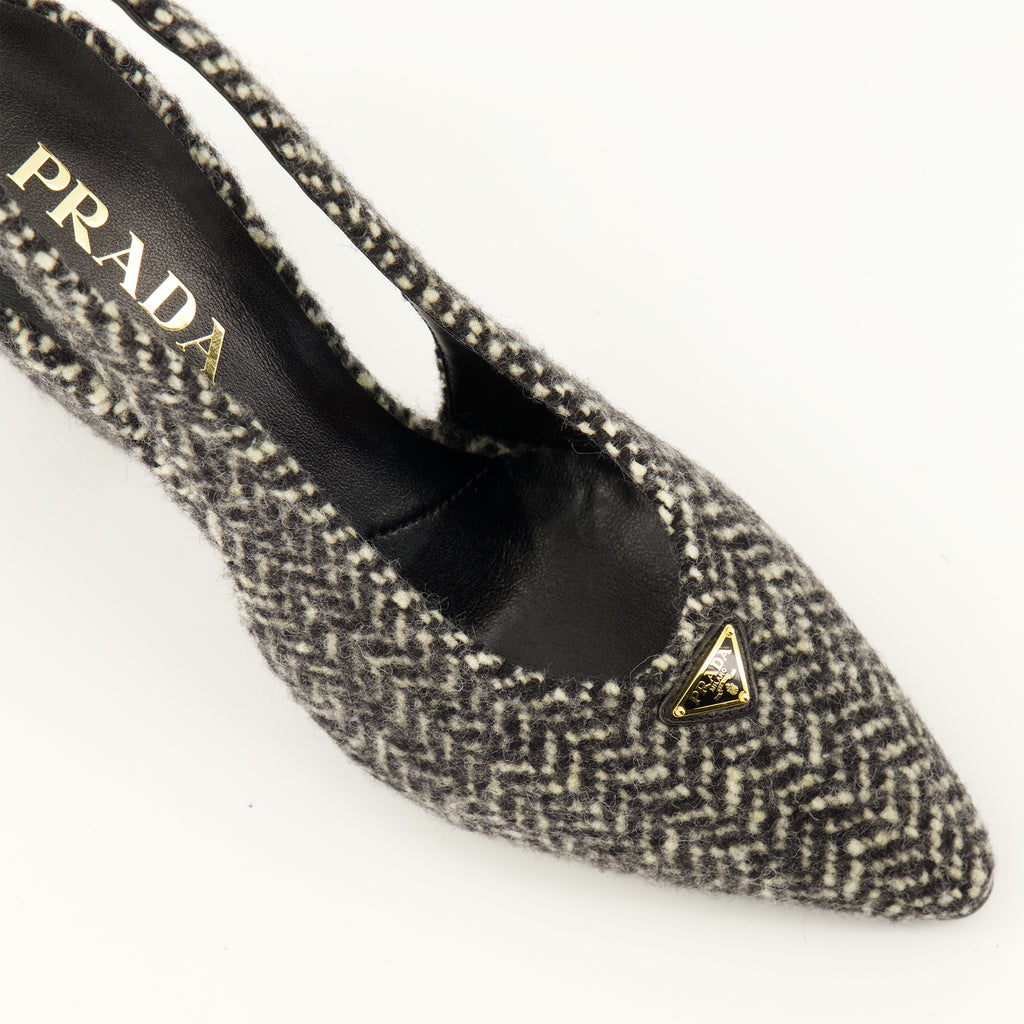 Escarpins シェブロンヒール Prada Gris Femme