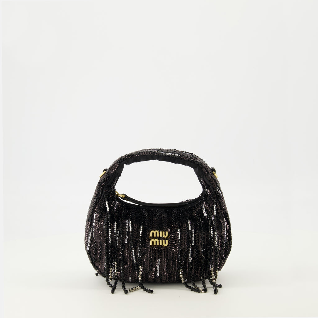 Imagen del bolso mini Wander de lentejuelas de Miu Miu para mujer - Temporada Primavera-Verano 2026 - Vista Frontal