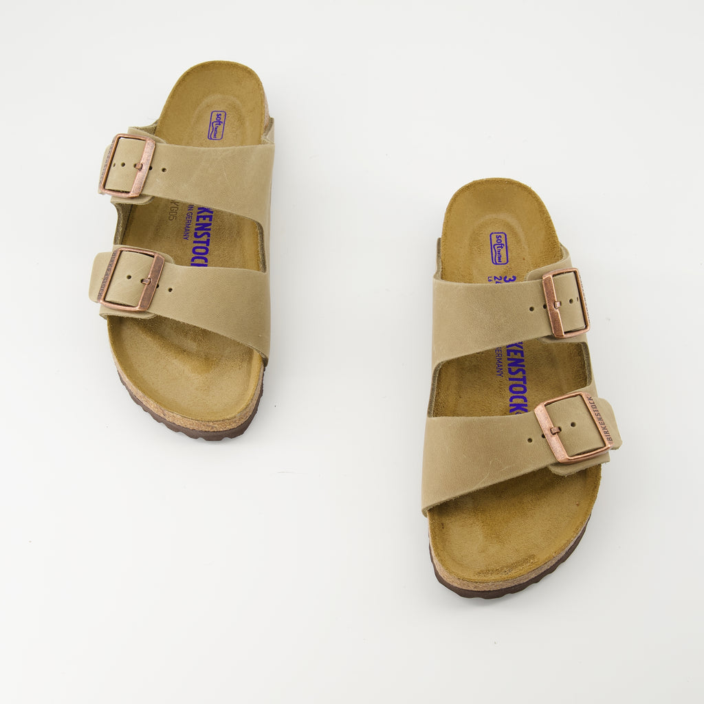 Chaussures ouvertes Arizona Sandals Birkenstock Beige Femme