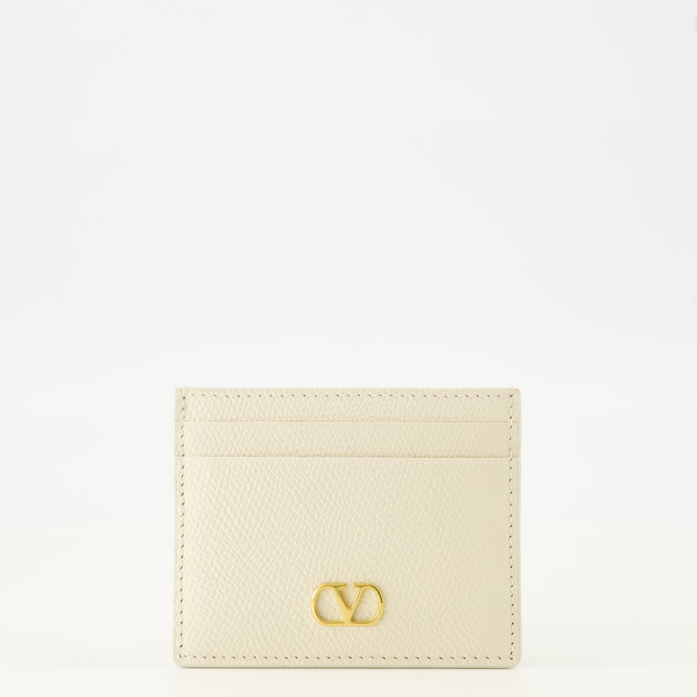 Immagine del portacarte Vlogo beige del marchio Valentino Garavani per Donna - Stagione Primavera-Estate 2026 - Vista Anteriore