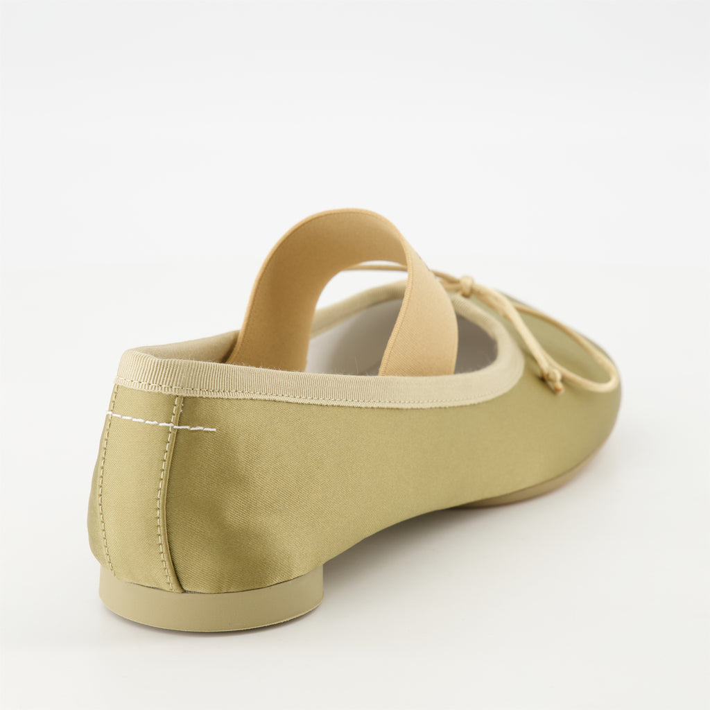 Flache schuhe Anatomische Ballerinas Mm6 Khaki Femme