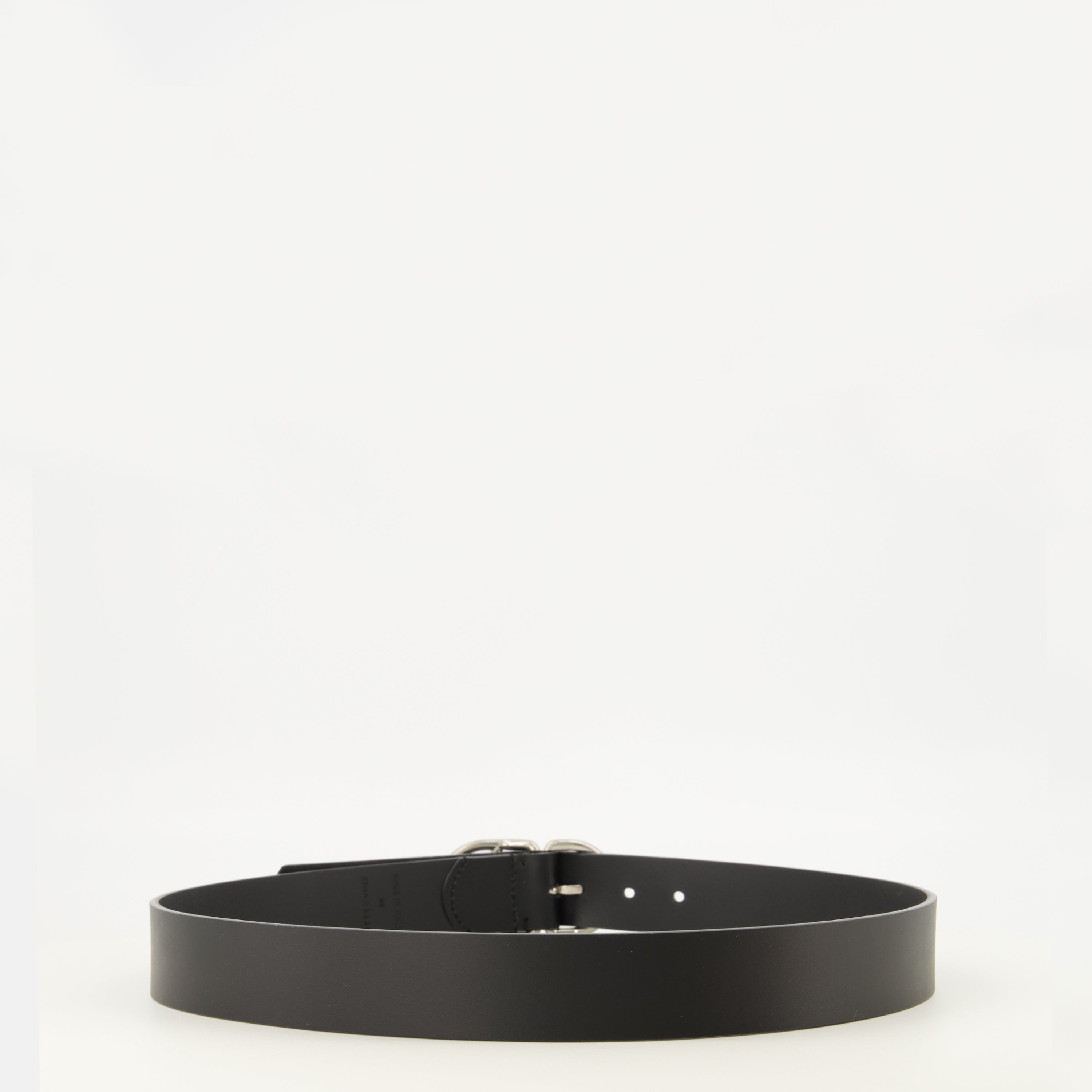 Ceintures Cinto de Couro Preto CD Dior Noir Homme