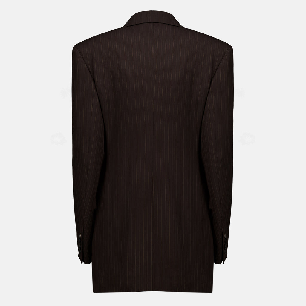 Vestes Blazer marron à rayures Saint Laurent Marron Femme